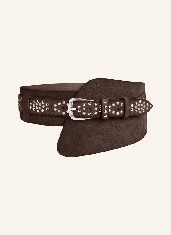 b.belt Gürtel mit Nieten DUNKELBRAUN / SILBER