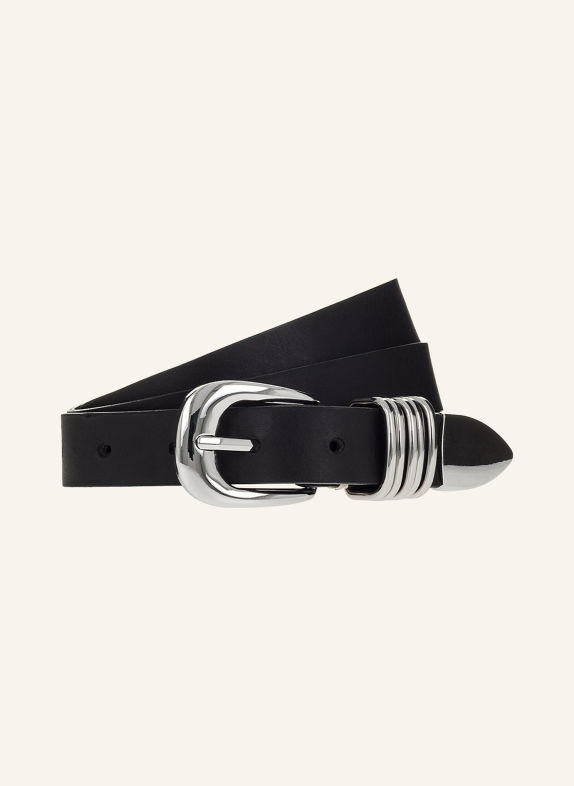 b.belt Ledergürtel SCHWARZ / SILBER