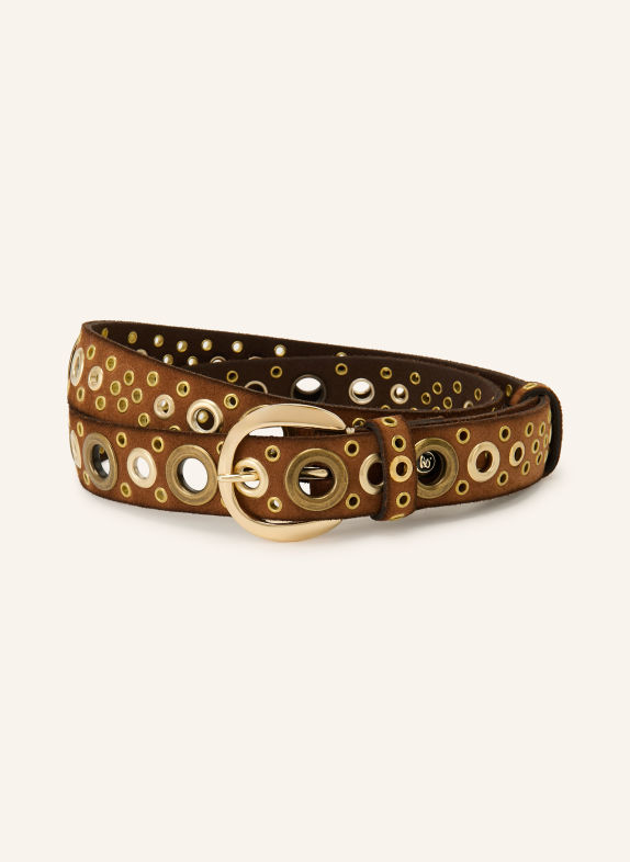 b.belt Ledergürtel BRAUN / GOLD