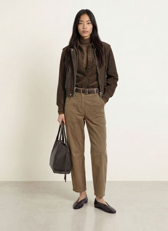Marc O'Polo MILKY 7/8-length corduroy trousers TAUPE