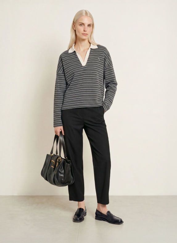 Marc O'Polo Longsleeve DUNKELGRAU / WEISS / SCHWARZ