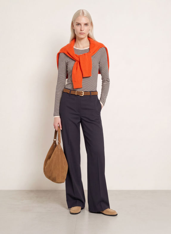 Marc O'Polo Longsleeve DUNKELBLAU / WEISS