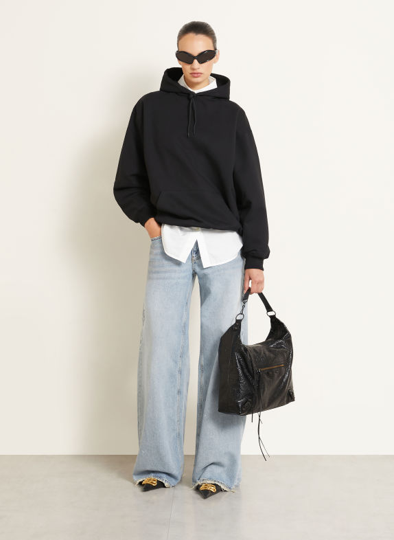 BALENCIAGA Beuteltasche LE CITY MEDIUM mit Nieten SCHWARZ