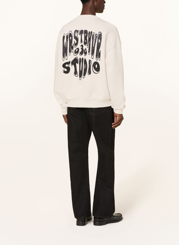 WRSTBHVR Sweatshirt FLYNN V2 CREME / SCHWARZ