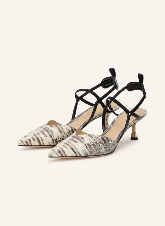 FENDI Slingback pumps CREAM / DARK BROWN / BLACK