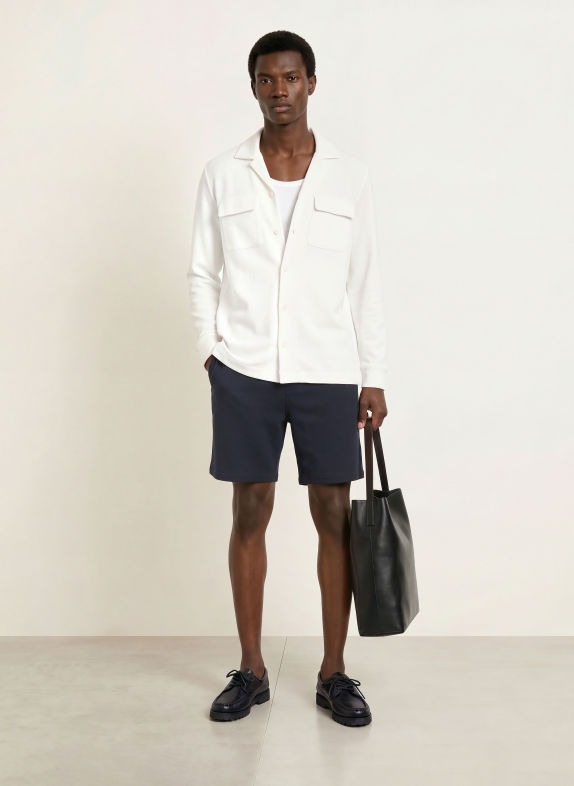 REISS VENTO Piqué Shirt, Regular Fit WHITE