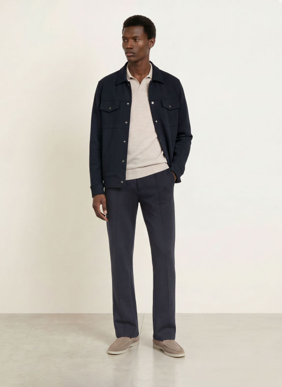 REISS THOM Overshirt DARK BLUE