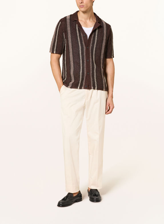 REISS Koszula z dzianiny FARIN Slim Fit CIEMNOBRĄZOWY / BRĄZOWY / BEŻOWY