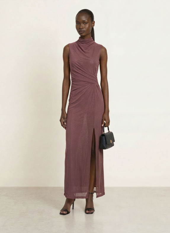 REISS Mesh-jurk DYLAN TAUPE