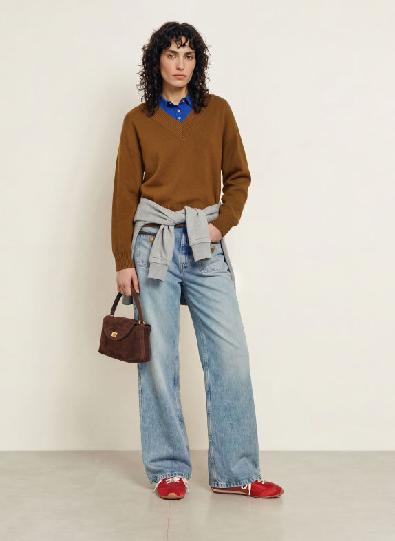 SANDRO Pullover BRAUN / BLAU