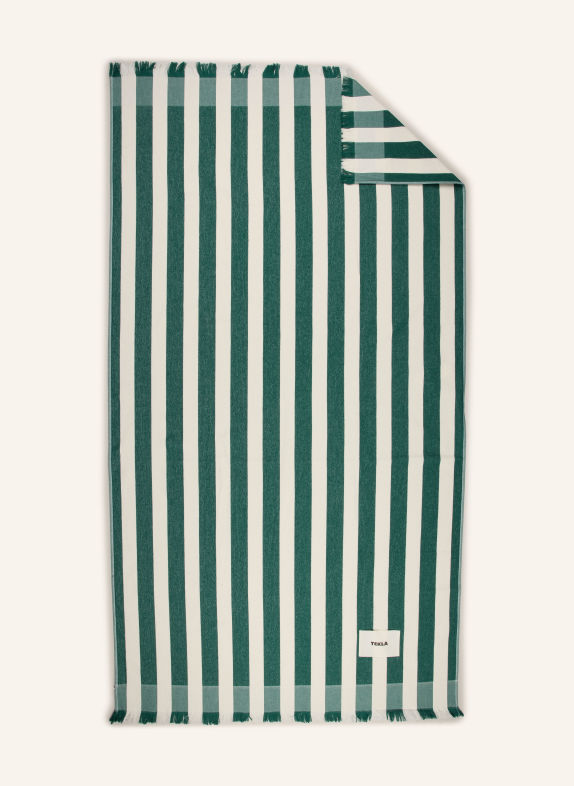 TEKLA Drap de plage GROEN / BLANC
