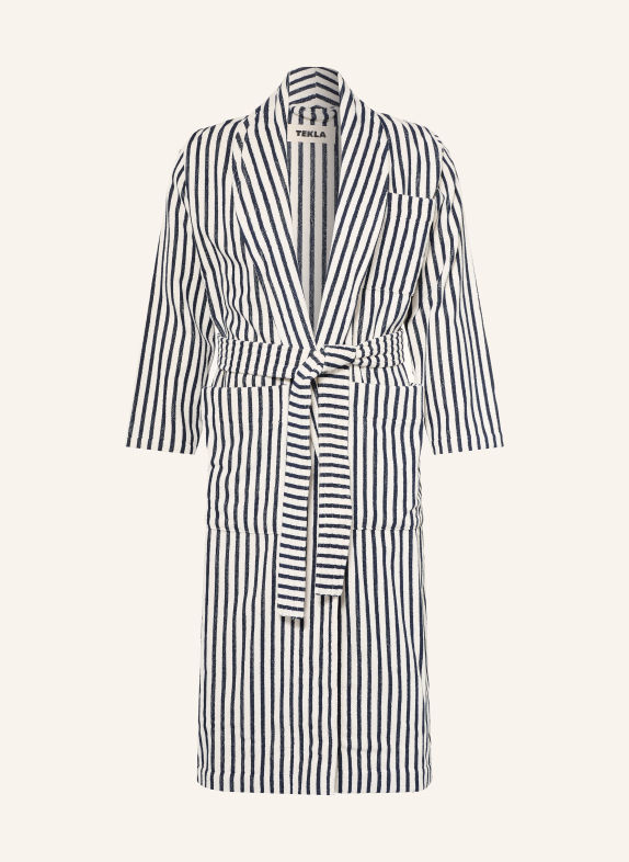 TEKLA Szlafrok unisex BIAŁY / GRANATOWY