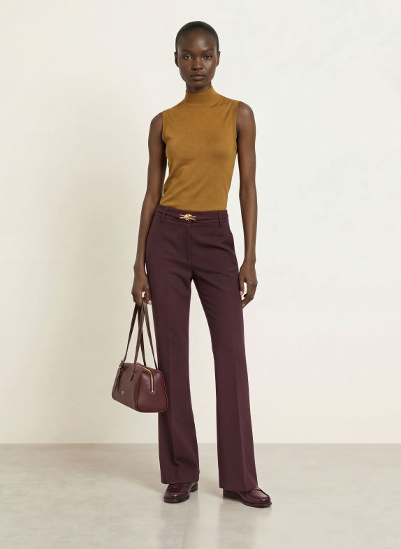 REISS Gebreide top EVELYN van merinowol COGNAC