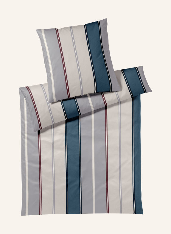 elegante Bettwäsche QUEENS BRAUN / CREME / BLAU