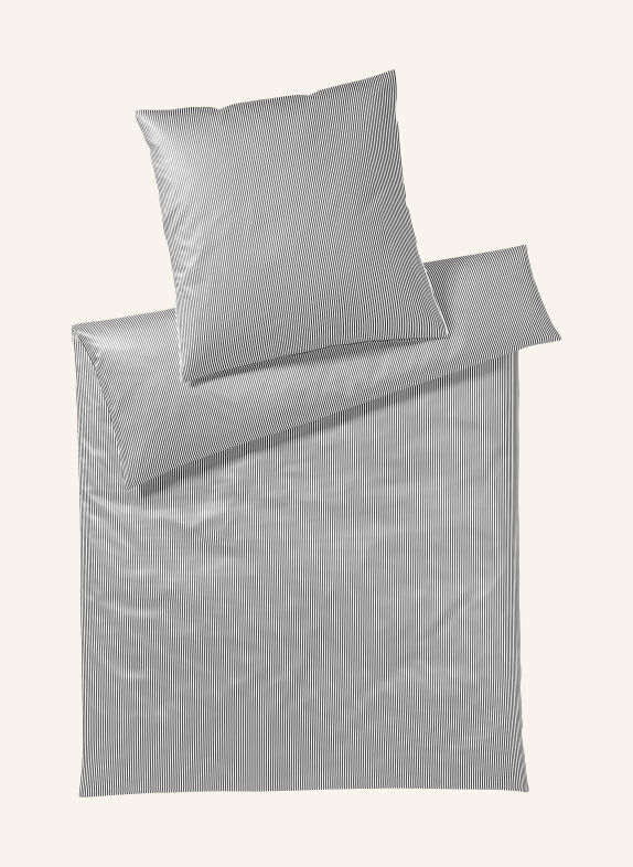 elegante Bettwäsche HAMBURGER STREIFEN DUNKELBLAU / WEISS