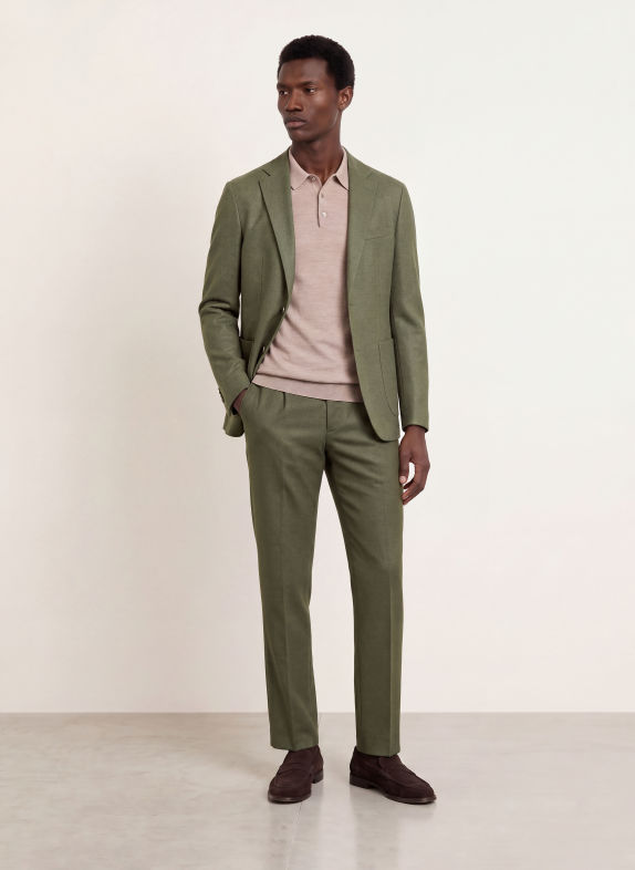 PAUL Oblekové kalhoty, střih Slim Fit 750 Olive