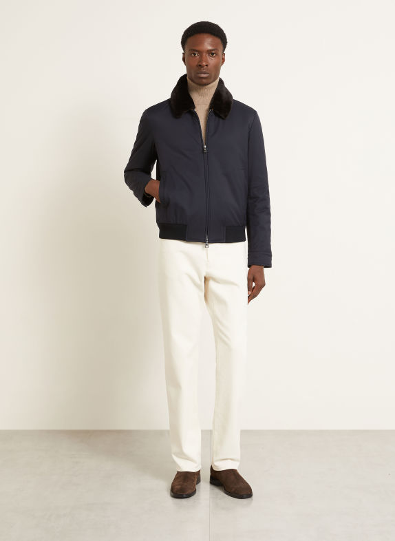 manzoni 24 Jacke mit Kunstfell DUNKELBLAU / SCHWARZ
