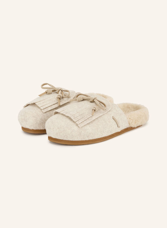 ANCIENT GREEK SANDALS Muiltjes VASILITSA FRINGE CRÈME
