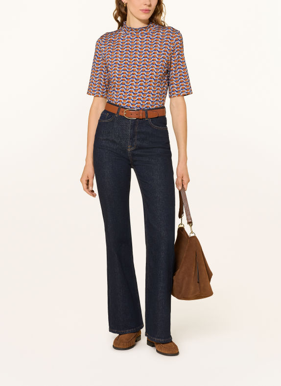 MORE & MORE T-shirt DARK BLUE / COGNAC / LIGHT BLUE