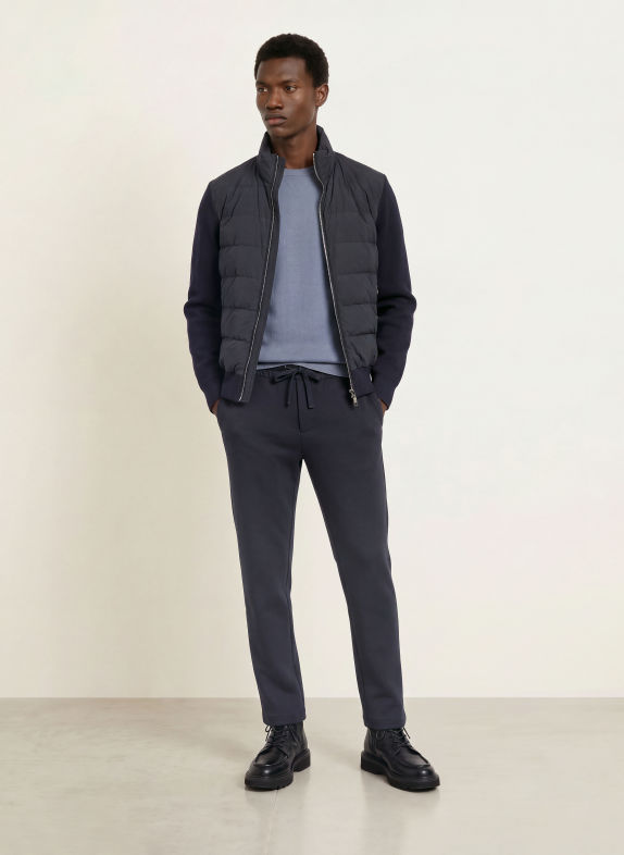 DUNO Vest OLIVER in gemengde Materialien DONKERBLAUW