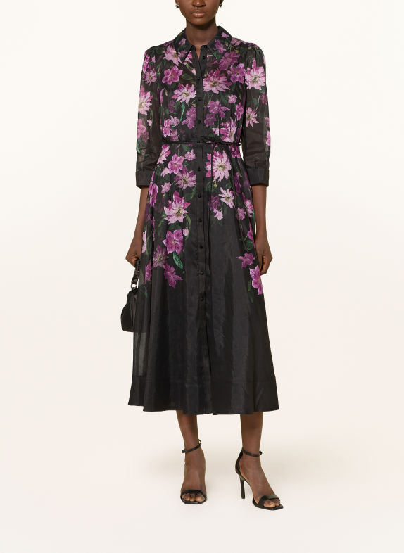 Phase Eight Blousejurk ANABELLE met 3/4-mouwen DONKERPAARS / LICHTPAARS / GROEN