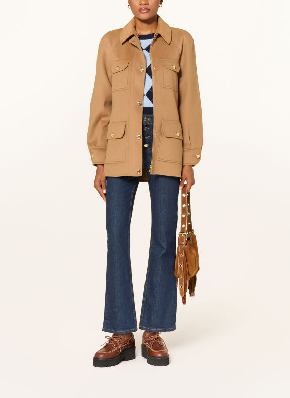 maje Jacke mit abnehmbarem Kragen CAMEL