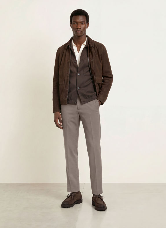 REISS Kalhoty FOUND Slim Fit HNĚDÁ
