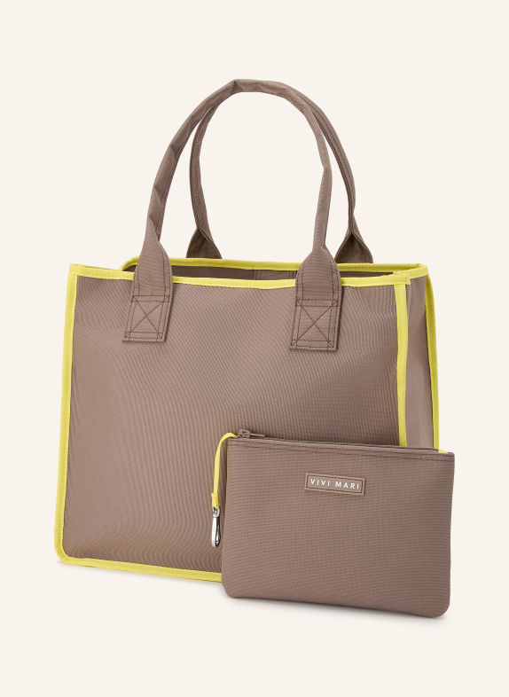 VIVI MARI Shoppingväskor med Pouch TAUPE / NEONGUL