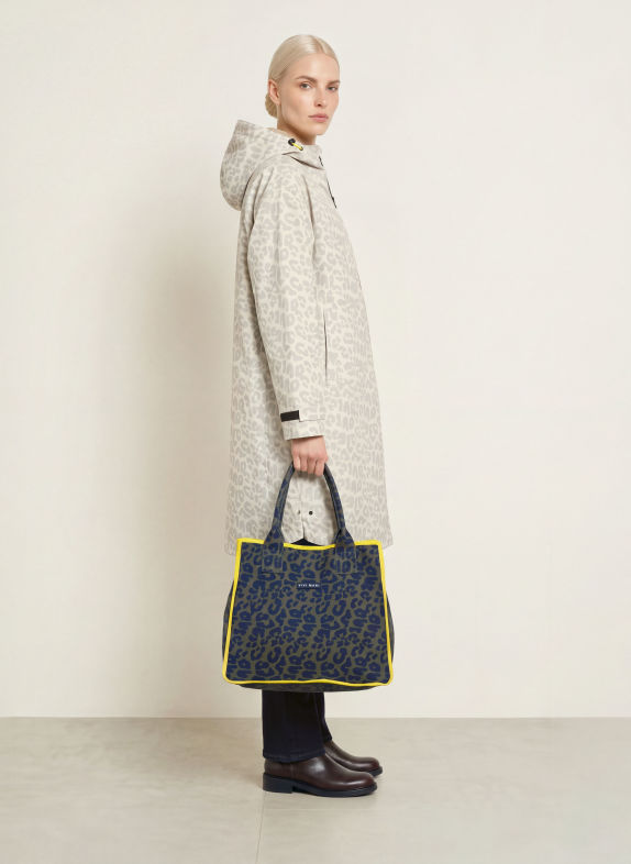 VIVI MARI Shoppers met Pouch OLIJF / NEONGEEL / DONKERBLAUW