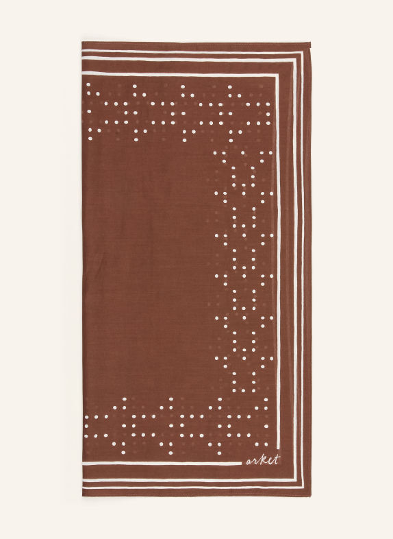 ARKET Foulard MARRON FONCÉ / BLANC