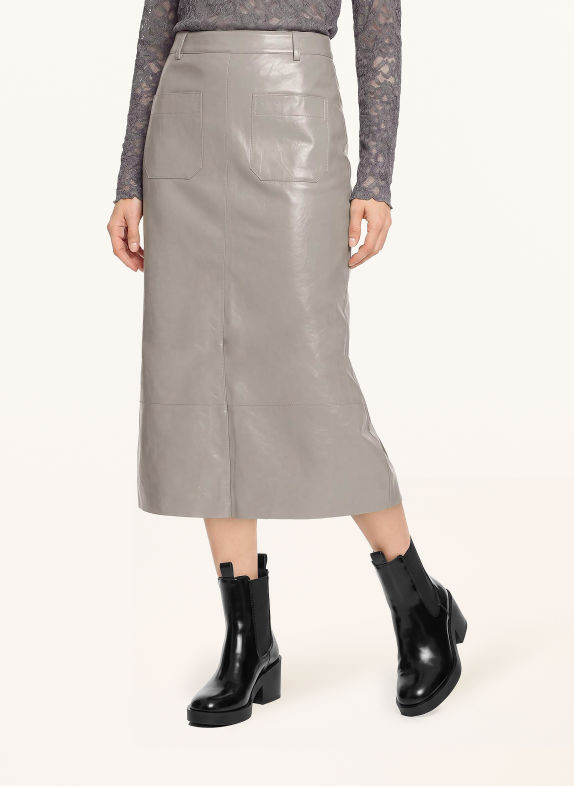 CARTOON Faux-leather skirt TAUPE