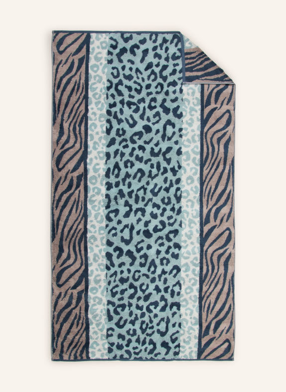 Cawö Badhanddoek LICHTBLAUW / TAUPE / ZWART