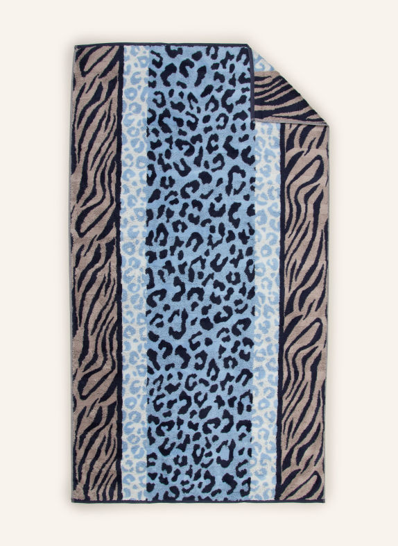 Cawö Badhanddoek LICHTBLAUW / TAUPE / ZWART