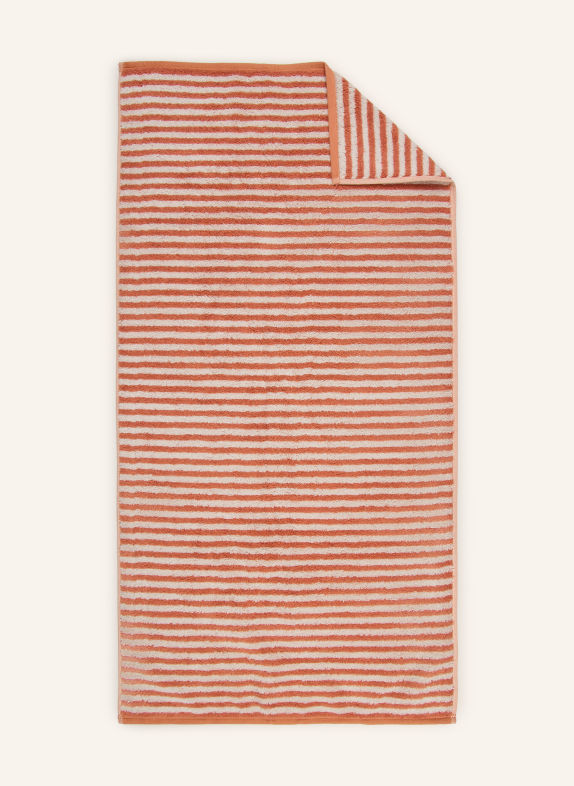 Cawö Handdoek CLUB DONKERORANJE / ECRU