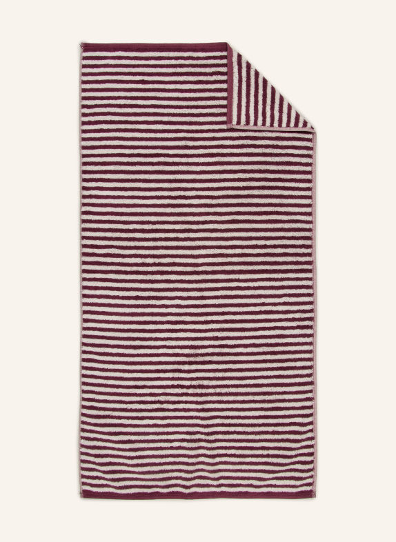 Cawö Handdoek CLUB DONKERROOD / CRÈME