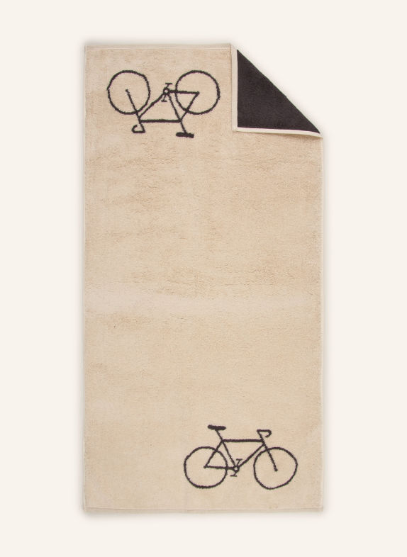 Cawö Handdoek VELO BEIGE / DONKERGRIJS