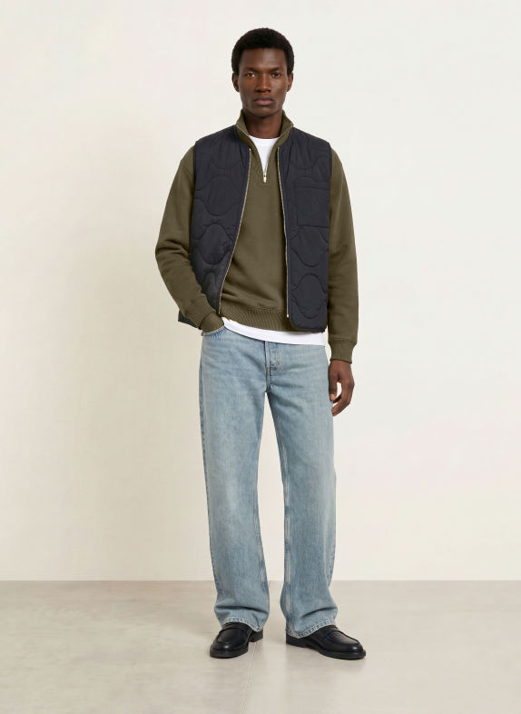 ARKET Sweater met halve rits OLIJF