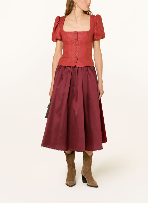 Gottseidank Dirndl-lijfje KSENIA van linnen ROOD