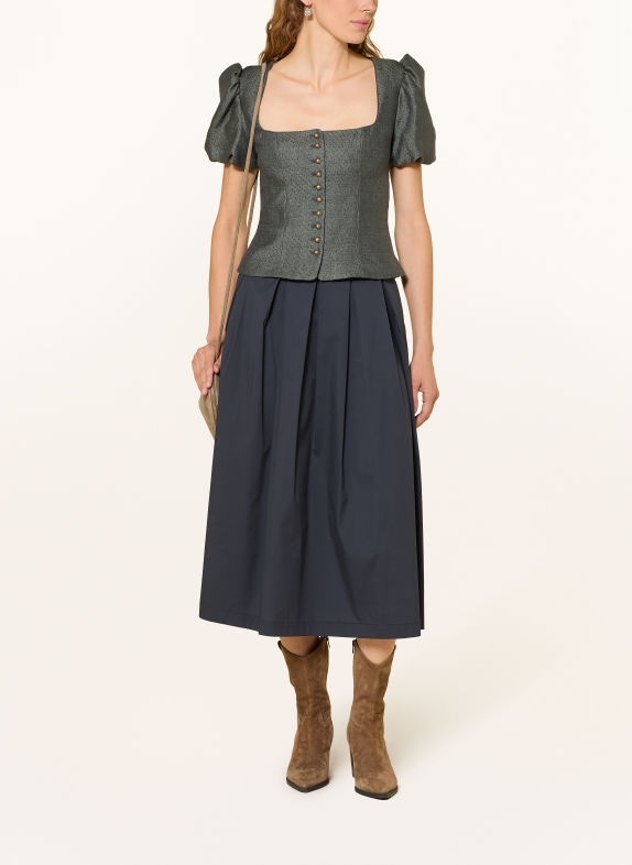 Gottseidank Dirndl-lijfje KSENIA van linnen DONKERGROEN / DONKERBLAUW