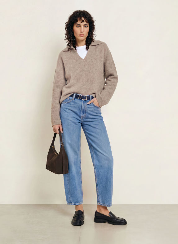ARKET Pullover mit Alpaka BEIGE