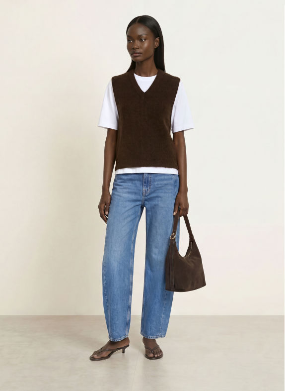 ARKET Spencer zonder mouwen van alpaca MARRON FONCÉ