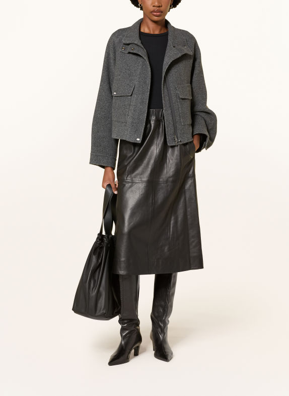 ARKET Jupe en cuir NOIR