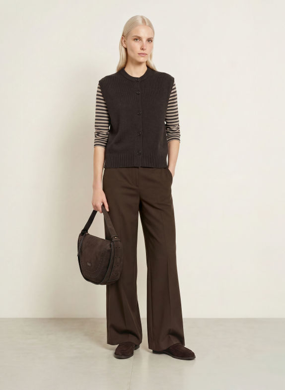 Marc O'Polo Gebreid vest MARRON FONCÉ