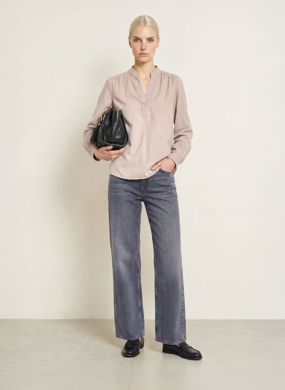 Marc O'Polo Blusenshirt aus Samt BEIGE