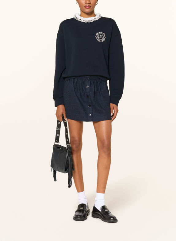 maje Sweatshirt mit abnehmbarem Kragen DUNKELBLAU / WEISS