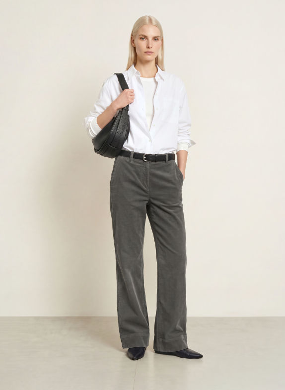 Marc O'Polo Pantaloni Marlene LANDE din velur GRI
