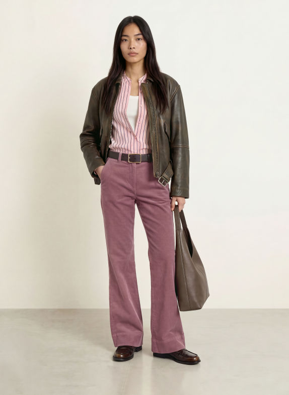 Marc O'Polo Pantaloni Marlene LANDE din velur ROZ ANTIC