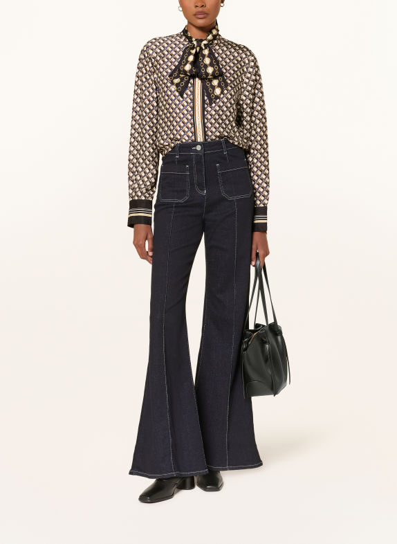 REISS Satijnen blouse CARMINE met afneembare strik GEEL / BEIGE / ZWART
