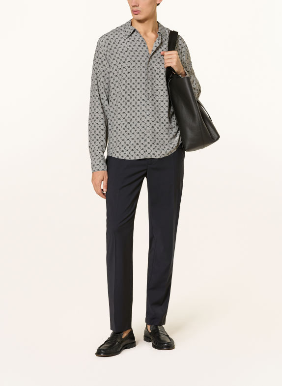 SANDRO Satinhemd Comfort Fit GRAU / WEISS / SCHWARZ
