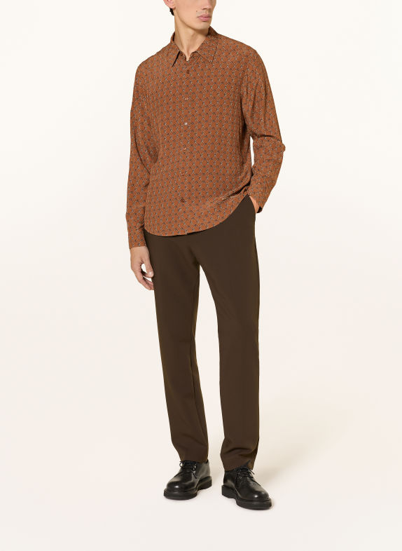 SANDRO Satinhemd Comfort Fit BRAUN